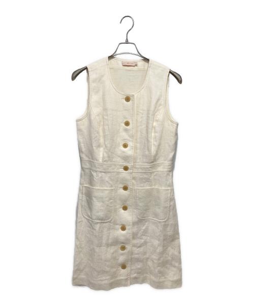 TORY BURCH（トリーバーチ）TORY BURCH (トリーバーチ) リネンノースリーブワンピース ベージュ サイズ:6の古着・服飾アイテム