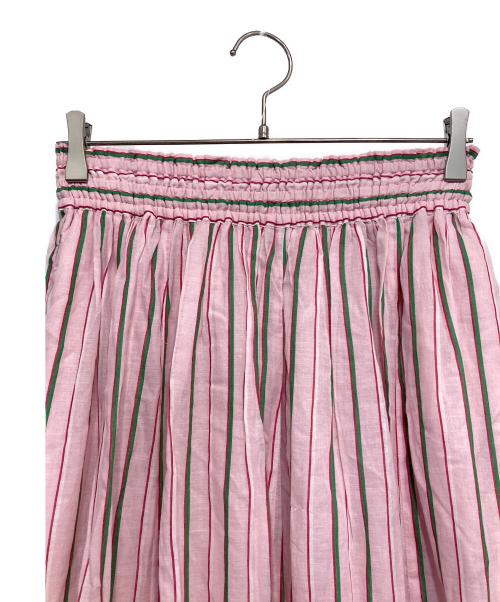 ne quittez pas（ヌキテパ）ne quittez pas (ヌキテパ) Cotton Voile Stripe Slant Panel Skirt ピンク サイズ:-の古着・服飾アイテム