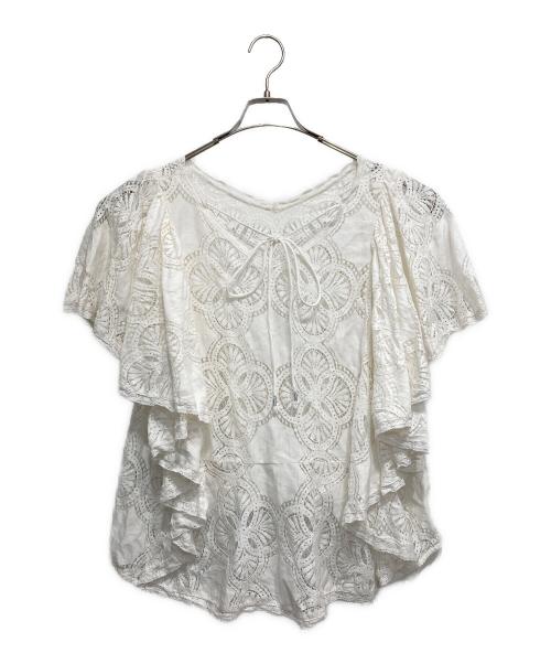 DRESSTERIOR（ドレステリア）DRESSTERIOR (ドレステリア) ラッセルレース ブラウス ホワイト サイズ:36の古着・服飾アイテム