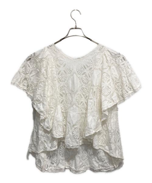DRESSTERIOR（ドレステリア）DRESSTERIOR (ドレステリア) ラッセルレース ブラウス ホワイト サイズ:36の古着・服飾アイテム
