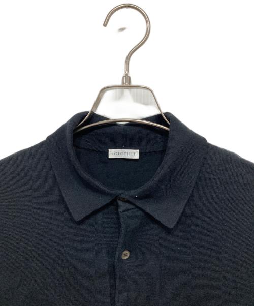 +CLOTHET（クロスクローゼット）+CLOTHET (クロスクローゼット) スビンプラチナム ニットポロシャツ ブラック サイズ:2の古着・服飾アイテム