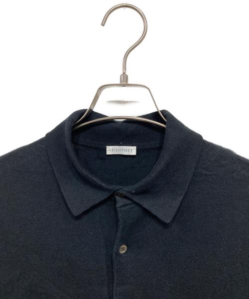 +CLOTHET（クロスクローゼット）+CLOTHET (クロスクローゼット) スビンプラチナム ニットポロシャツ ブラック サイズ:2の古着・服飾アイテム