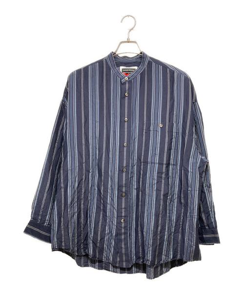MAISON SPECIAL（メゾンスペシャル）MAISON SPECIAL (メゾンスペシャル) コットンシルクバンドカラーシャツ ネイビー サイズ:00の古着・服飾アイテム