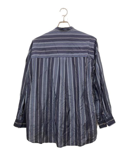 MAISON SPECIAL（メゾンスペシャル）MAISON SPECIAL (メゾンスペシャル) コットンシルクバンドカラーシャツ ネイビー サイズ:00の古着・服飾アイテム