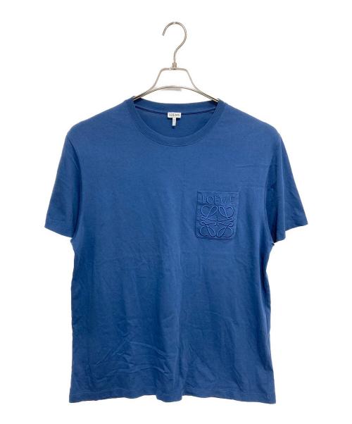 LOEWE（ロエベ）LOEWE (ロエベ) アナグラム刺繍リラックスフィットTシャツ ブルー サイズ:Lの古着・服飾アイテム