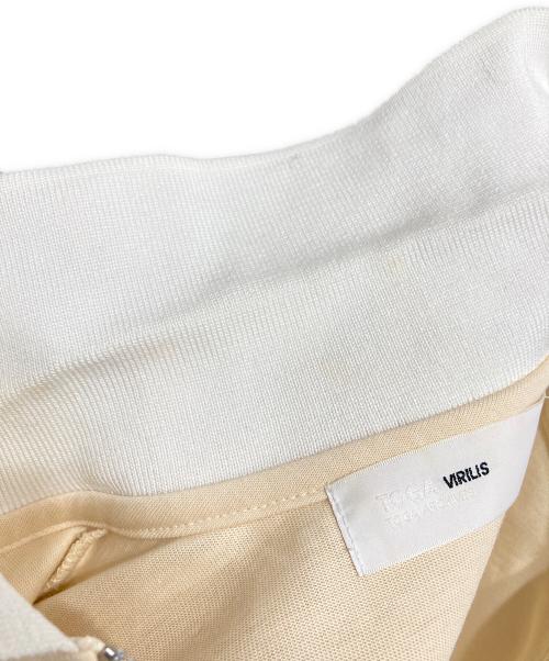 TOGA VIRILIS（トーガ ビリリース）TOGA VIRILIS (トーガ ビリリース) RUGGER ZIP TOP ベージュ×グリーン サイズ:46の古着・服飾アイテム