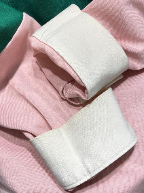 TOGA VIRILIS（トーガ ビリリース）TOGA VIRILIS (トーガ ビリリース) RUGGER ZIP TOP ベージュ×グリーン サイズ:46の古着・服飾アイテム