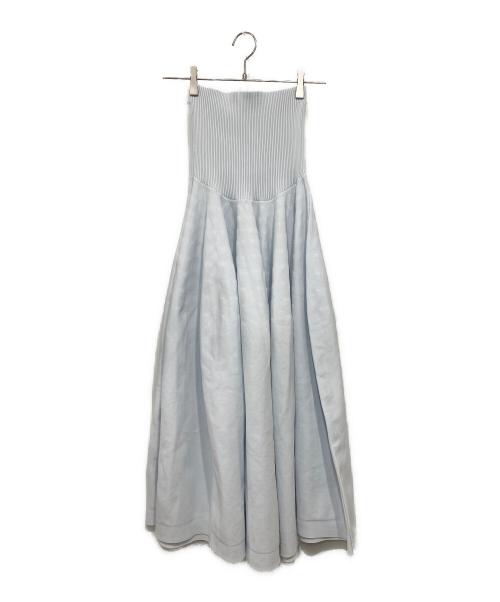 ETRE TOKYO（エトレトウキョウ）ETRE TOKYO (エトレトウキョウ) ニットボリュームスカート ブルー サイズ:Ｓの古着・服飾アイテム