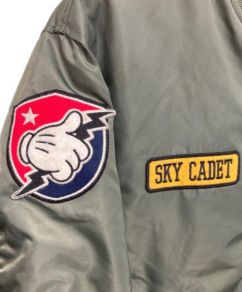 AVIREX（アヴィレックス）AVIREX (アヴィレックス) ディズニーコレクション フライトジャケット/Disney Collection FLIGHT JACKET グリーン サイズ:2XLの古着・服飾アイテム