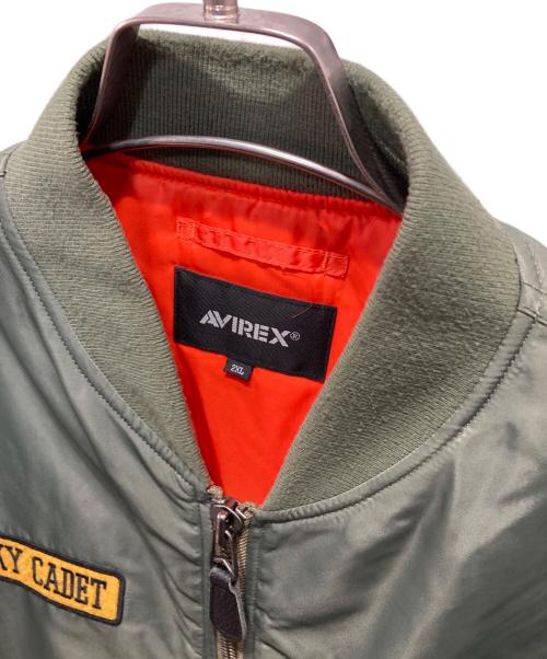 AVIREX（アヴィレックス）AVIREX (アヴィレックス) ディズニーコレクション フライトジャケット/Disney Collection FLIGHT JACKET グリーン サイズ:2XLの古着・服飾アイテム