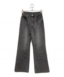 Ameri（アメリ）の古着「UND BIJOU STRAIGHT DENIM PANTS」｜グレー