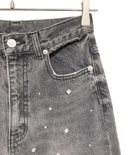 Ameri（アメリ）Ameri (アメリ) UND BIJOU STRAIGHT DENIM PANTS グレー サイズ:25の古着・服飾アイテム