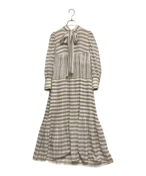 HER LIP TO（ハーリップトゥ）HER LIP TO (ハーリップトゥ) ボウタイワンピース ベージュ サイズ:Sの古着・服飾アイテム