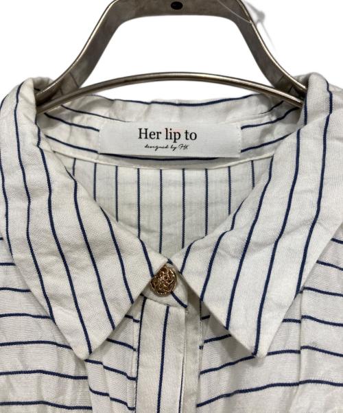 HER LIP TO（ハーリップトゥ）HER LIP TO (ハーリップトゥ) シャツワンピース ホワイト サイズ:Sの古着・服飾アイテム
