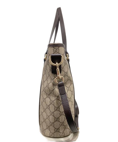 GUCCI（グッチ）GUCCI (グッチ) GGスプリーム 2WAYトートバッグ ブラウンの古着・服飾アイテム