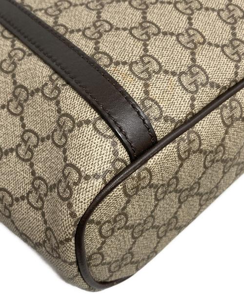 GUCCI（グッチ）GUCCI (グッチ) GGスプリーム 2WAYトートバッグ ブラウンの古着・服飾アイテム