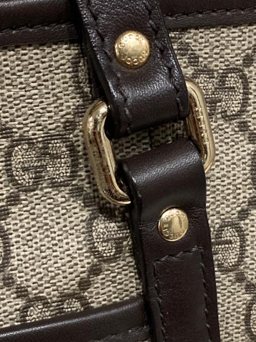 GUCCI（グッチ）GUCCI (グッチ) GGスプリーム 2WAYトートバッグ ブラウンの古着・服飾アイテム