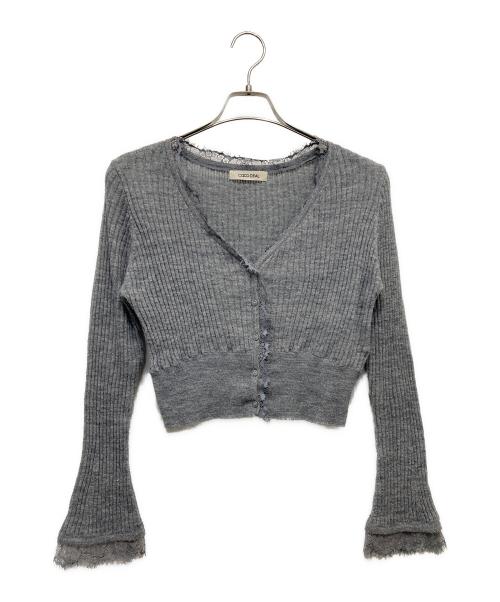 COCODEAL（ココディール）COCODEAL (ココディール) シアーリブレースカーディガン グレー サイズ:②の古着・服飾アイテム