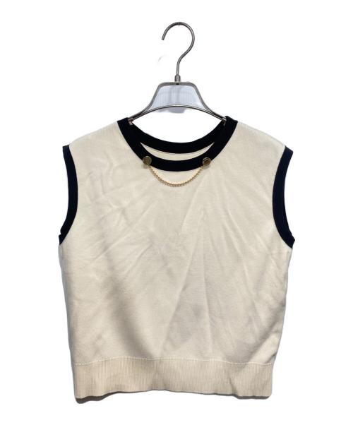 Loulou Willoughby（ルルウィルビー）Loulou Willoughby (ルルウィルビー) バイカラーケープレット ベージュ サイズ:2の古着・服飾アイテム
