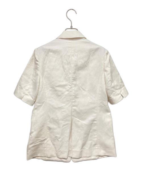 allureville（アルアバイル）allureville (アルアバイル) リネンコンシャークスキンハーフスリーブジャケット アイボリー サイズ:1の古着・服飾アイテム