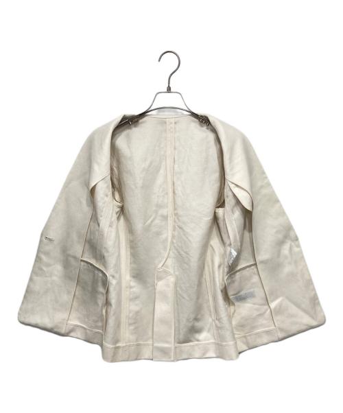 allureville（アルアバイル）allureville (アルアバイル) リネンコンシャークスキンハーフスリーブジャケット アイボリー サイズ:1の古着・服飾アイテム