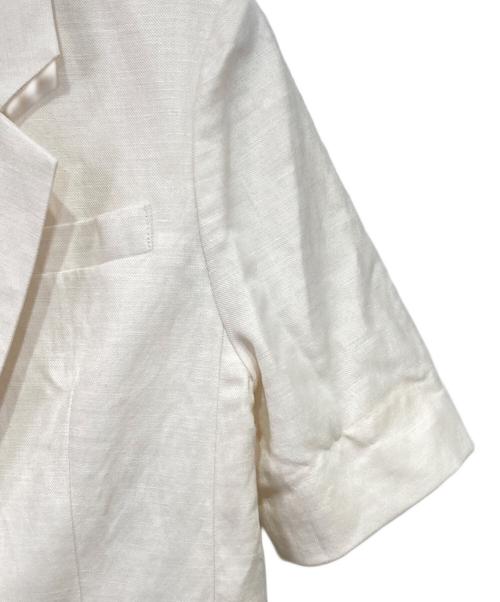 allureville（アルアバイル）allureville (アルアバイル) リネンコンシャークスキンハーフスリーブジャケット アイボリー サイズ:1の古着・服飾アイテム