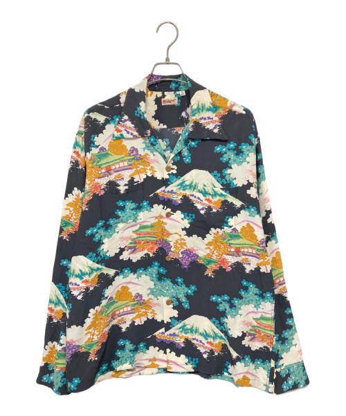 Sun Surf（サンサーフ）Sun Surf (サンサーフ) アロハシャツ グレー×グリーン サイズ:Lの古着・服飾アイテム