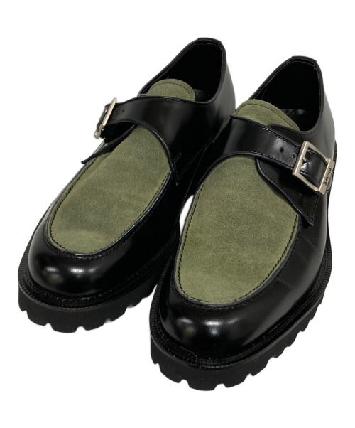 kenford（ケンフォード）kenford (ケンフォード) NEW CLASSIC U-MOC MONK STRAP ブラック×グリーン サイズ:27の古着・服飾アイテム
