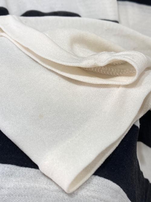 Yohji Yamamoto FEMME（ヨウジヤマモトファム）Yohji Yamamoto FEMME (ヨウジヤマモトファム) ボーダーカットソー ホワイト×ブラック サイズ:Mの古着・服飾アイテム