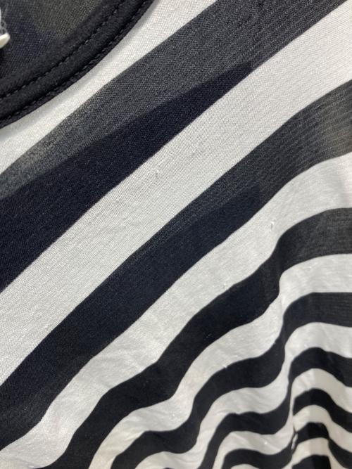 Yohji Yamamoto FEMME（ヨウジヤマモトファム）Yohji Yamamoto FEMME (ヨウジヤマモトファム) ボーダーカットソー ホワイト×ブラック サイズ:Mの古着・服飾アイテム