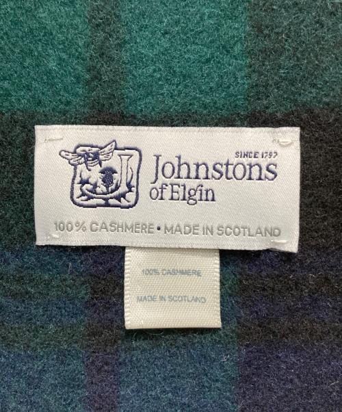 JOHNSTONS OF ELGIN（ジョンストンズ オブ エルガン）JOHNSTONS OF ELGIN (ジョンストンズ オブ エルガン) タータンチェック大判ストール ネイビー×グリーン サイズ:-の古着・服飾アイテム