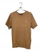 POLO RALPH LAURENポロ・ラルフローレン）の古着「半袖ケーブルニット」｜ベージュ