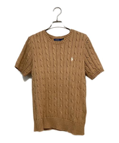 POLO RALPH LAUREN（ポロ・ラルフローレン）POLO RALPH LAUREN (ポロ・ラルフローレン) 半袖ケーブルニット ベージュ サイズ:Ｍの古着・服飾アイテム
