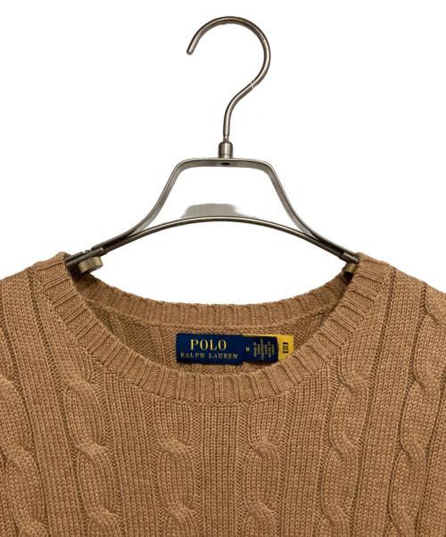 POLO RALPH LAUREN（ポロ・ラルフローレン）POLO RALPH LAUREN (ポロ・ラルフローレン) 半袖ケーブルニット ベージュ サイズ:Ｍの古着・服飾アイテム