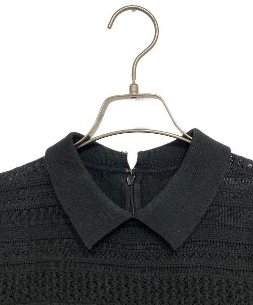 ANAYI（アナイ）ANAYI (アナイ) 半袖ニットポロシャツ ブラック サイズ:38の古着・服飾アイテム