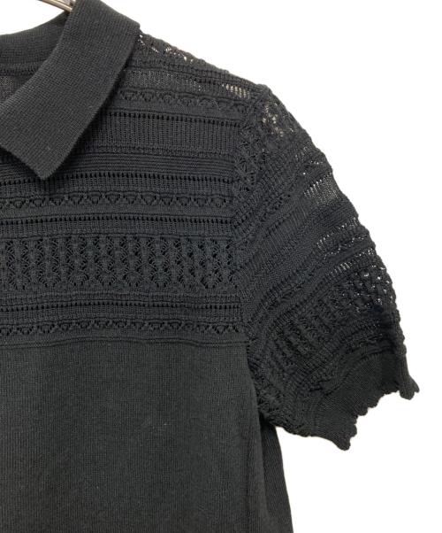 ANAYI（アナイ）ANAYI (アナイ) 半袖ニットポロシャツ ブラック サイズ:38の古着・服飾アイテム