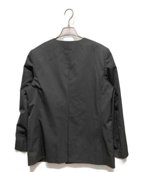 ATTISESSION（アティセッション）ATTISESSION (アティセッション) ボクシーシルエット型ノーカラージャケット/テーラードジャケット グレー サイズ:SIZE 36の古着・服飾アイテム
