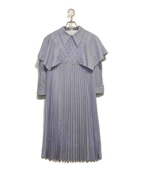 CELFORD（セルフォード）CELFORD (セルフォード) ケーププリーツシャツワンピース ブルー サイズ:36の古着・服飾アイテム