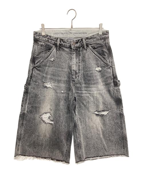 Liberaiders（リベレイダース）Liberaiders (リベレイダース) DAMAGED DENIM BUGGY SHORTS/リベレイダース ダメージドデニムバギーショーツ グレー サイズ:MEDIUMの古着・服飾アイテム
