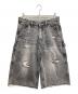 Liberaiders（リベレイダース）の古着「DAMAGED DENIM BUGGY SHORTS/リベレイダース ダメージドデニムバギーショーツ」｜グレー