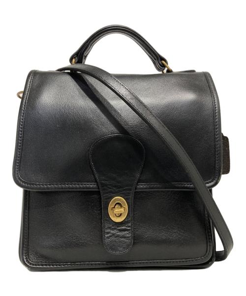 COACH（コーチ）COACH (コーチ) レザーショルダーバッグ ブラックの古着・服飾アイテム