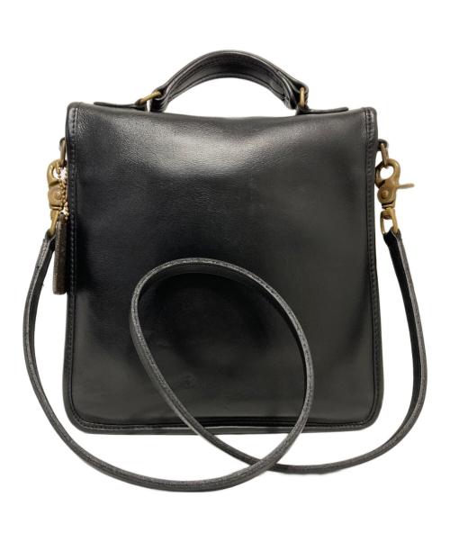 COACH（コーチ）COACH (コーチ) レザーショルダーバッグ ブラックの古着・服飾アイテム
