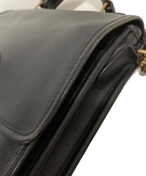 COACH（コーチ）COACH (コーチ) レザーショルダーバッグ ブラックの古着・服飾アイテム