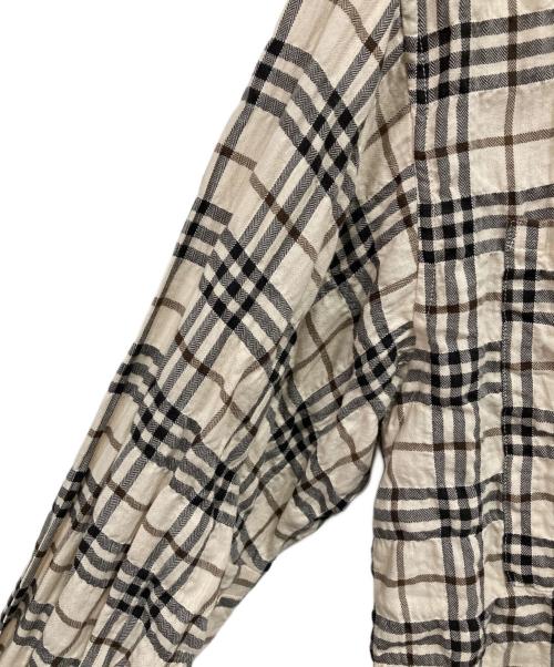 IENA（イエナ）IENA (イエナ) シャーリングチェックショートシャツ ブラウン サイズ:Fの古着・服飾アイテム