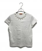 AMICAアミカ）の古着「Pearl Collar T-Shirt」｜ホワイト