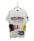 stussy×CPFMステューシー×カクタスプラント フリーマーケット）の古着「Cactus Plant Flea Market USA 2019 Tee 'White'」｜ホワイト