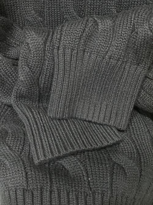 POLO RALPH LAUREN（ポロ・ラルフローレン）POLO RALPH LAUREN (ポロ・ラルフローレン) ケーブルニット コットン セーター ブラック サイズ:Mの古着・服飾アイテム