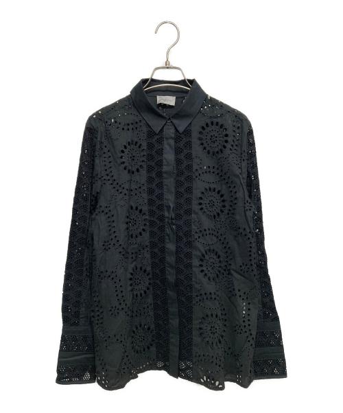 MARELLA（マレーラ）MARELLA (マレーラ) カットワークシャツ ブラック サイズ:42の古着・服飾アイテム