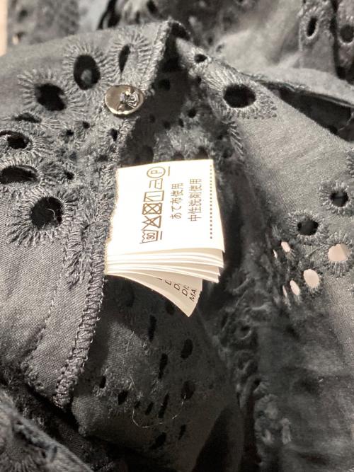 MARELLA（マレーラ）MARELLA (マレーラ) カットワークシャツ ブラック サイズ:42の古着・服飾アイテム