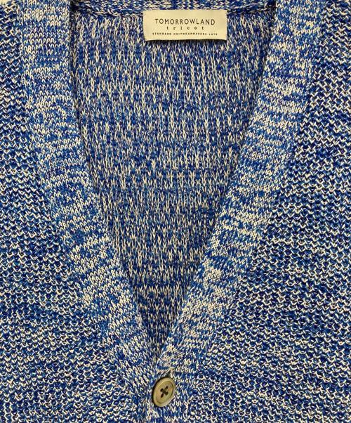 TOMORROW LAND tricot（トゥモローランド トリコ）TOMORROW LAND tricot (トゥモローランド トリコ) ギマコットンリネン Vネックカーディガン ブルー サイズ:Mの古着・服飾アイテム
